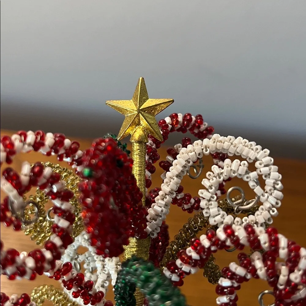 Pier 1 Imports Beaded Christmas Tree Wine Bottle Stopper